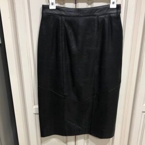 Elegant Black Leather Skirt